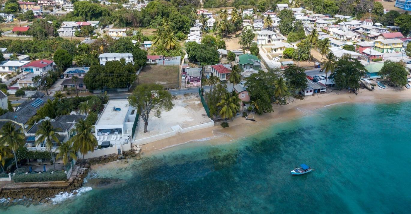 Aerial from Sea towards Bend Land