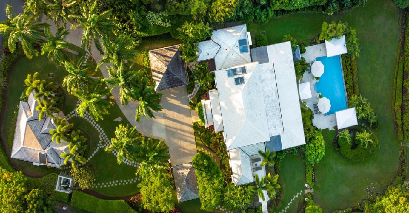 Aerial of Fig Tree House and Cottage 