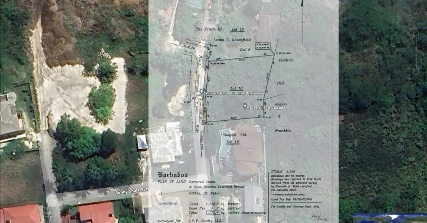 Gibbs Lot 18 Plan Overlaid on Google Earth
