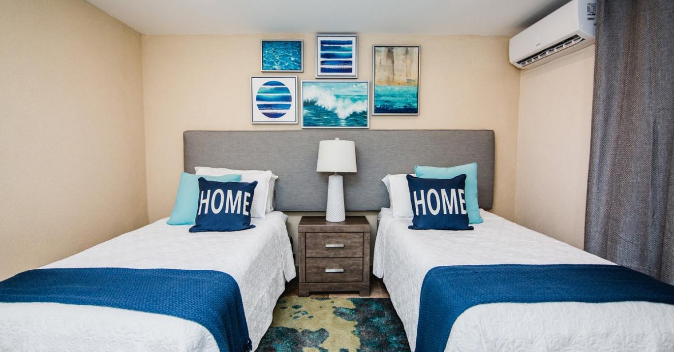 Lighthouse Look Apartment Twin Bedrooms