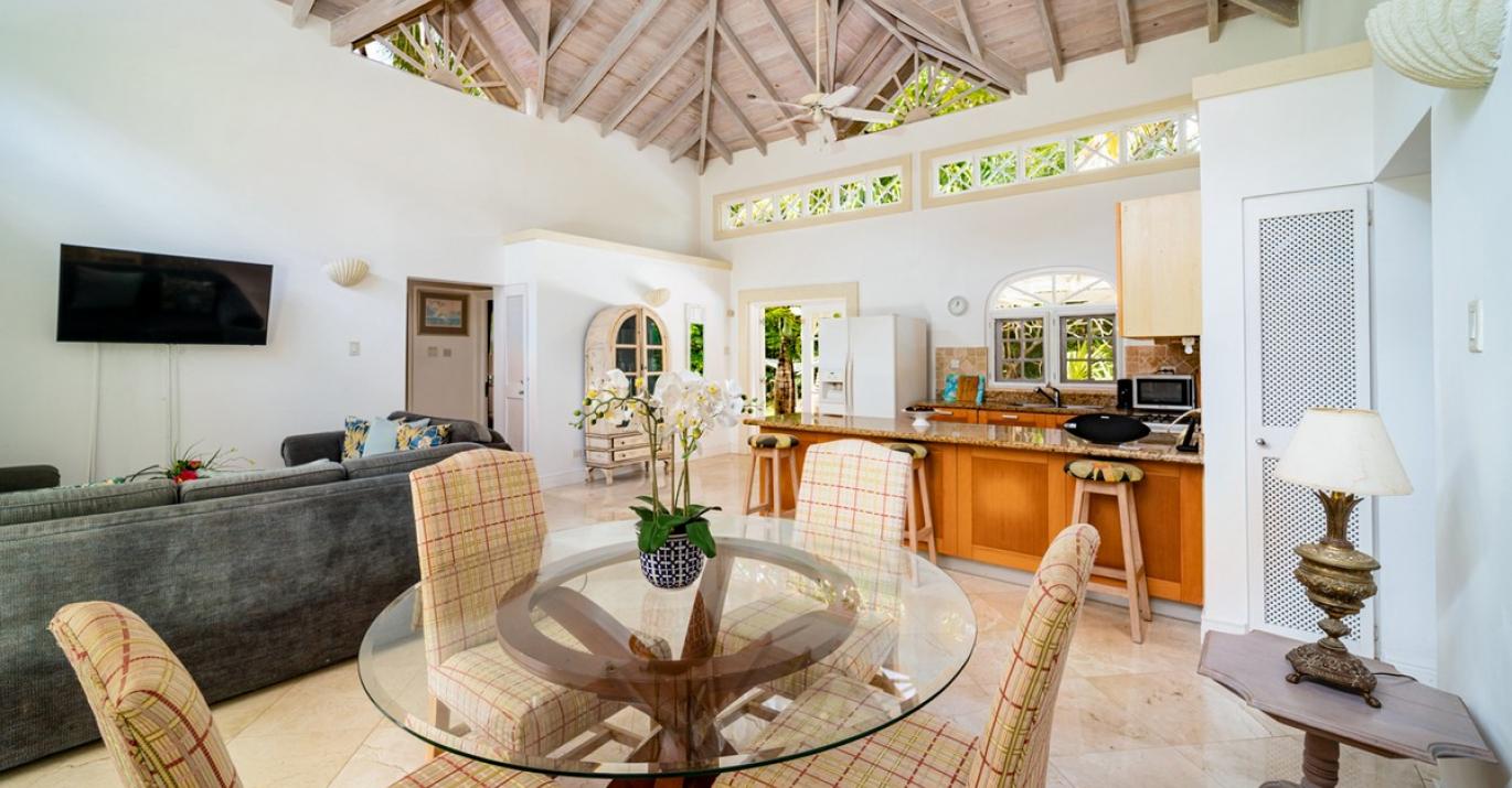 Sandy Lane Coconut Cottage Dining Lounge Kitchen