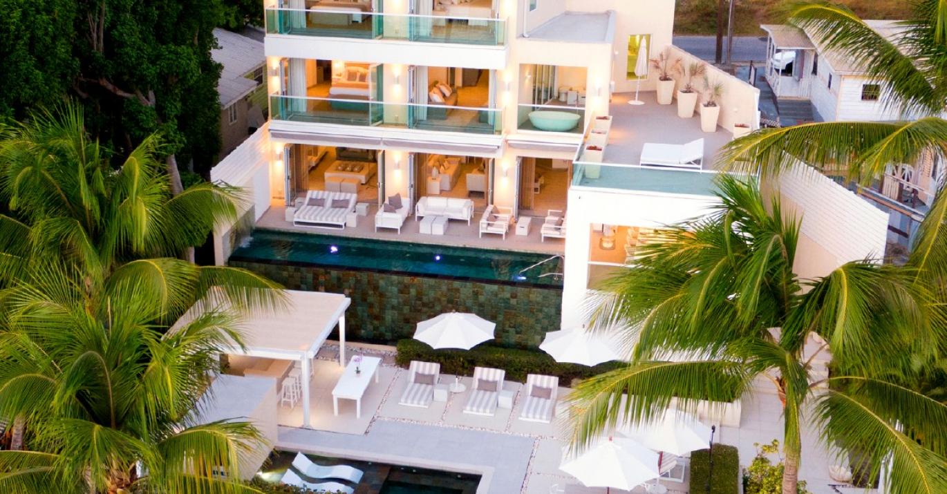 footprints beachfront villa aerial