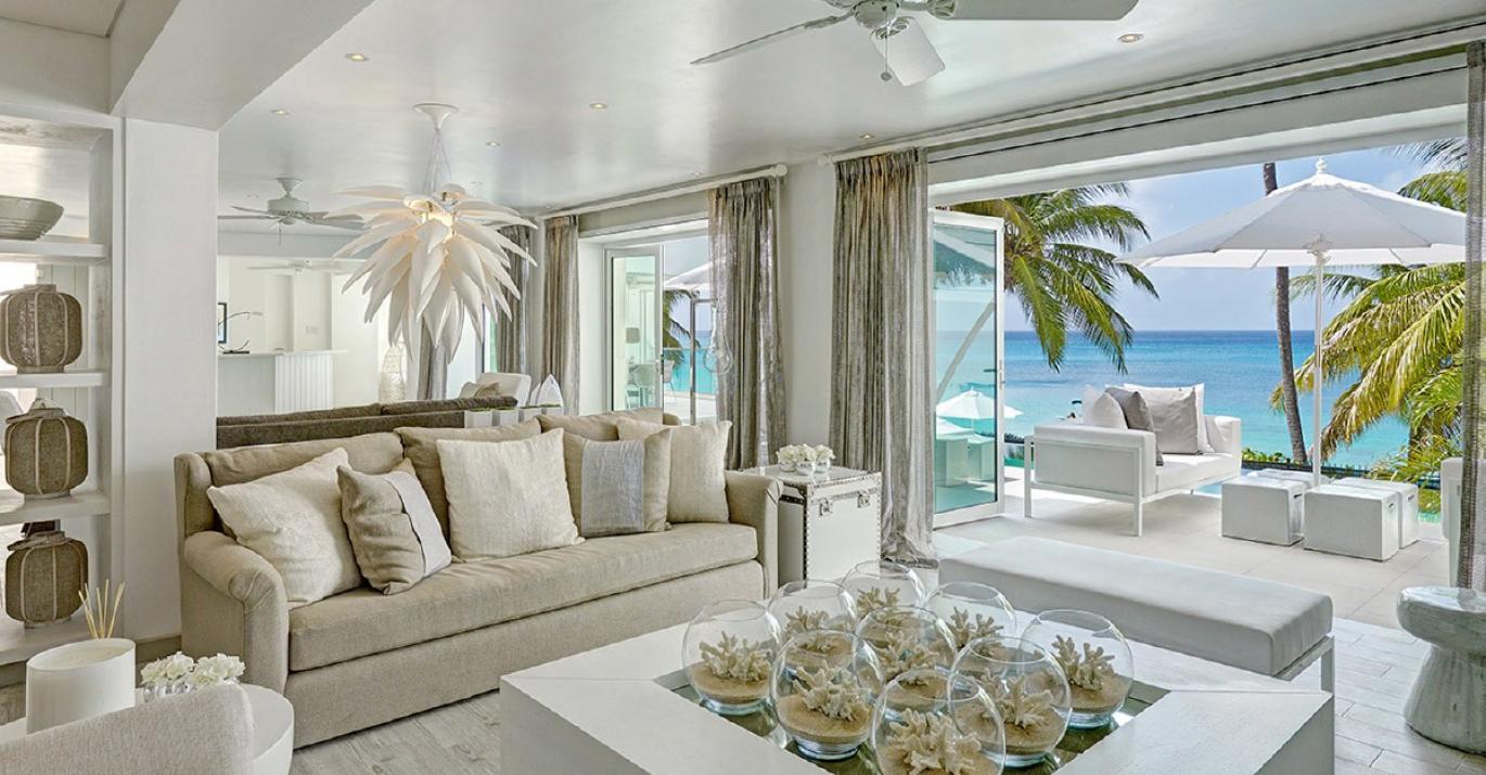 footprints beachfront villa living spaces