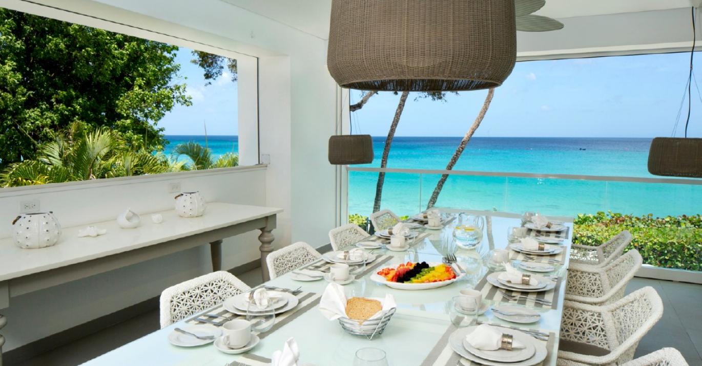 footprints beachfront villa ocean dining