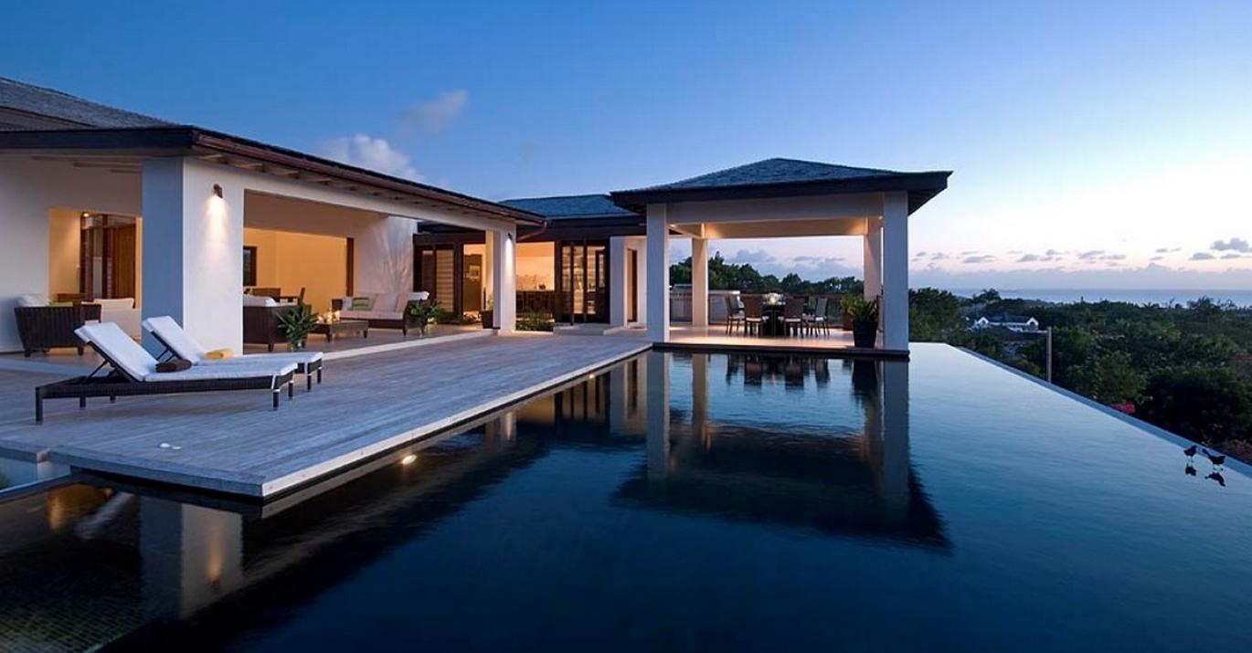 Sundeck House Pool Deck at Night West Coast Ridge St James Barbados