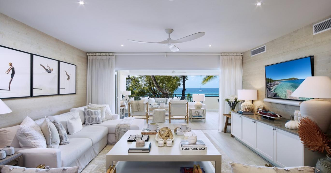 Beachi Coral Cove 9 Beachfront Ocean Facing Living Room Gated Community Barbados