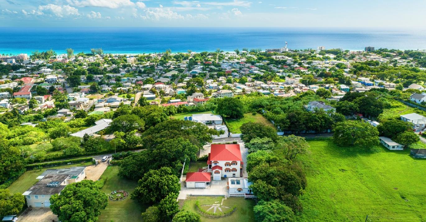 Aerial Glenaire Residence for Sale in historic Brittons Hill Barbados