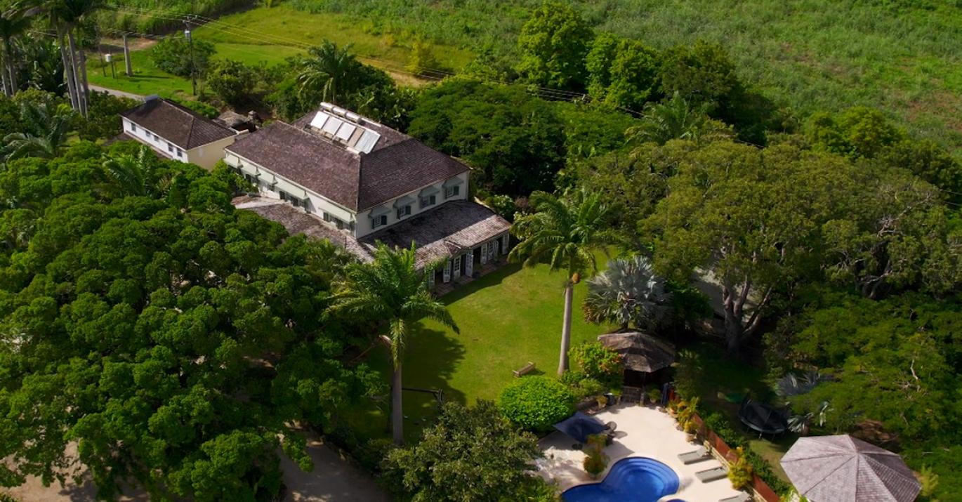Aerial of Woodland Great House upgraded Plantation Central St George Barbados
