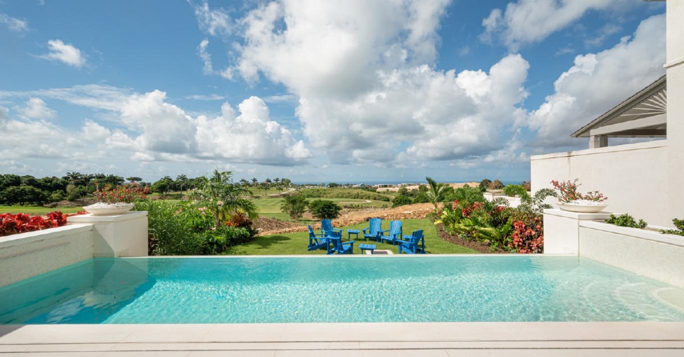 Courtyard Villa 31 upgraded for sale Apes Hill Garden Wall over golf course