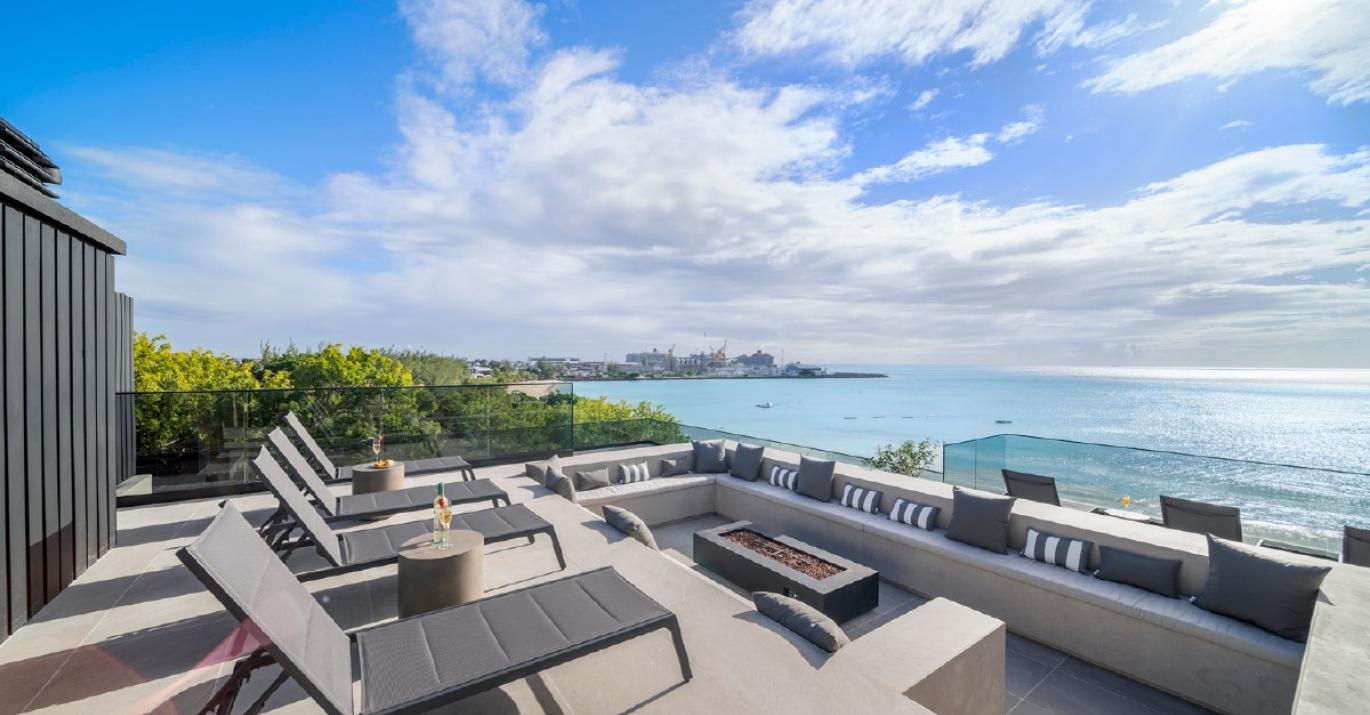 Allure roof deck over firepit