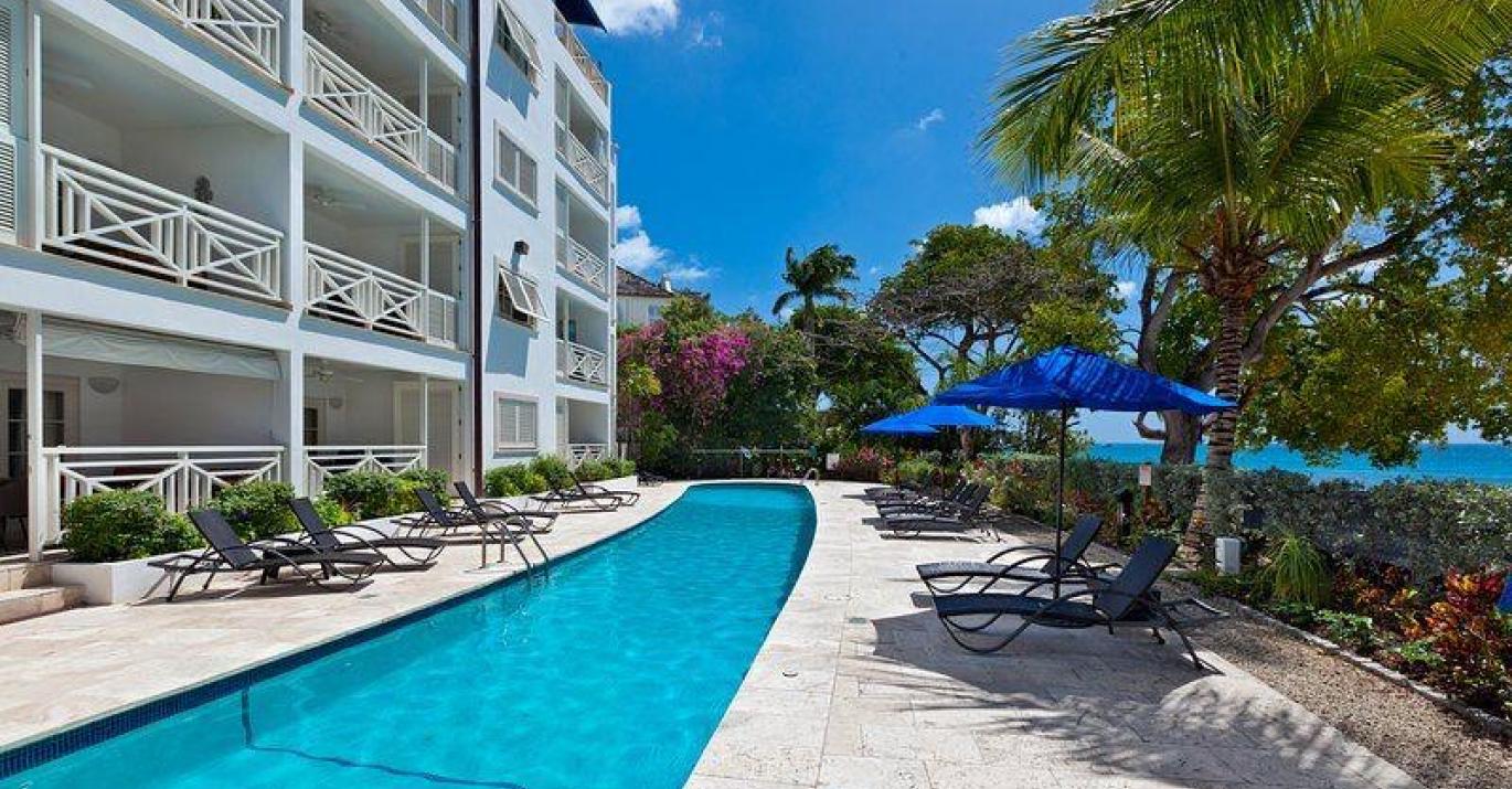 Waterside communal pool
