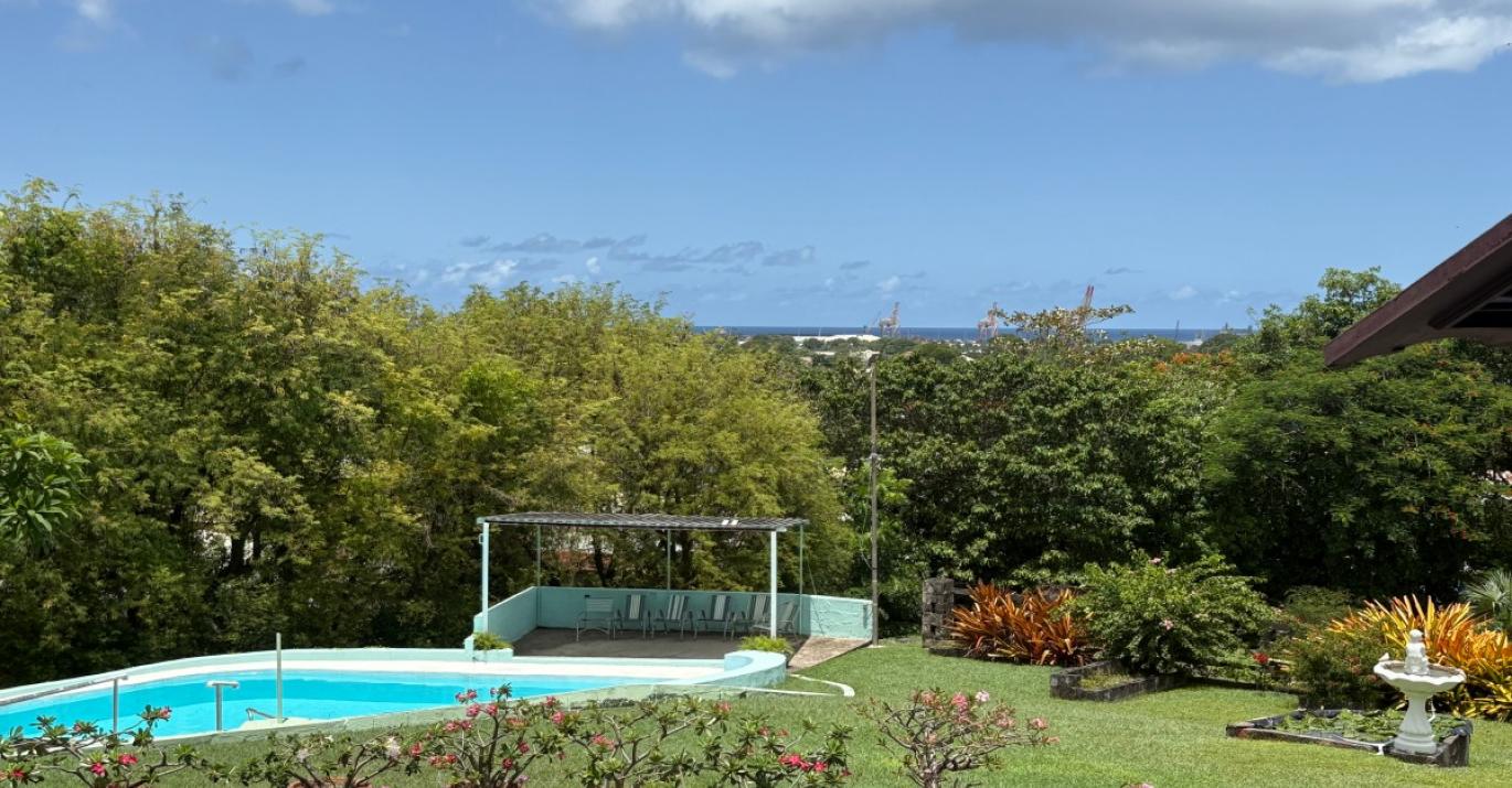 stone pool and gardens