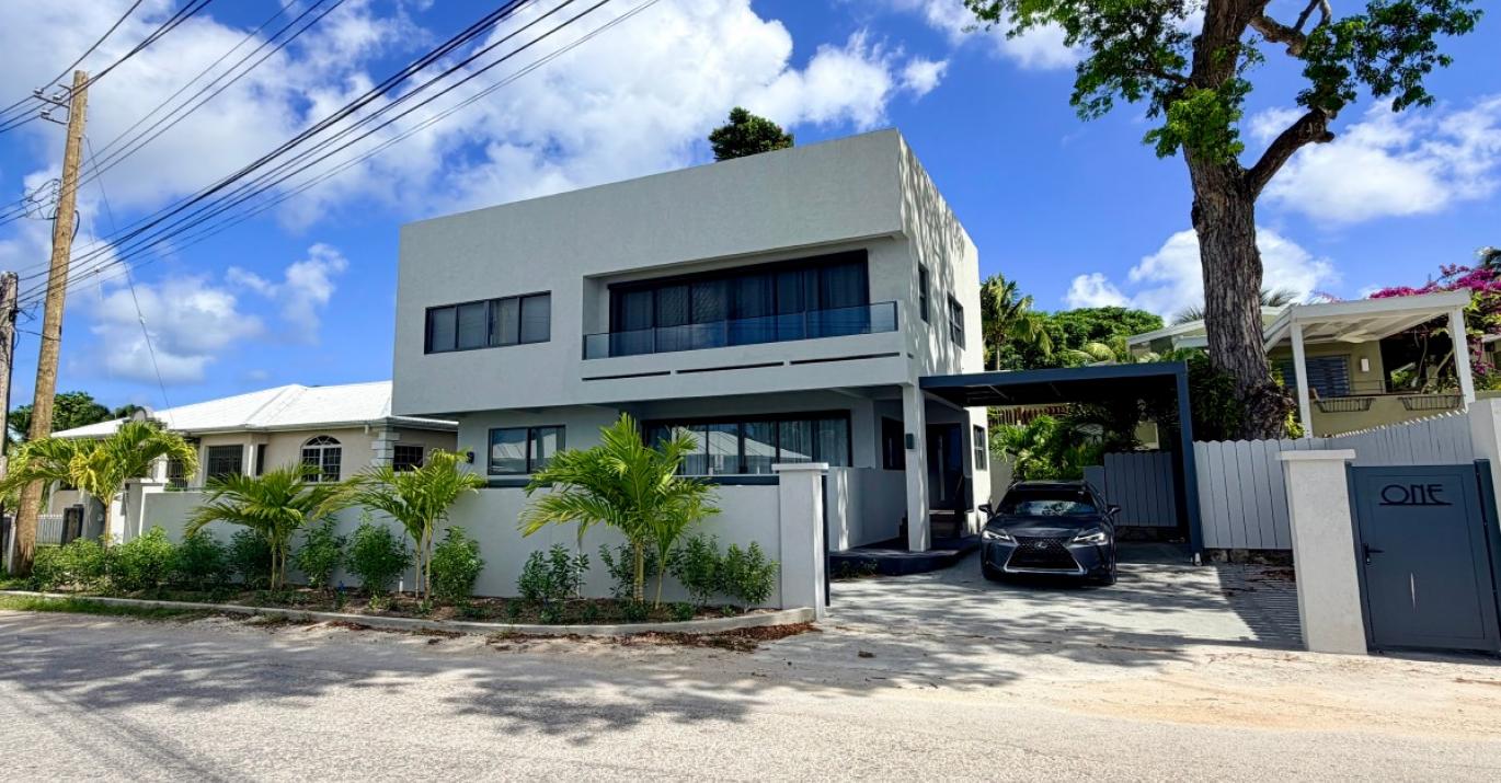 One Shermans Barbados for sale external view across from beach