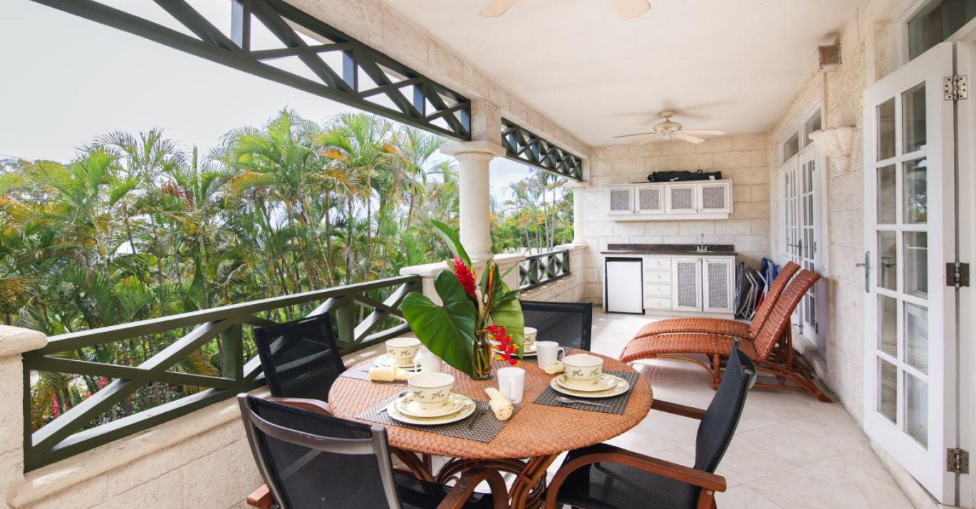 Summerland Villa 103 dining terrace holiday rental prospect west coast Barbados