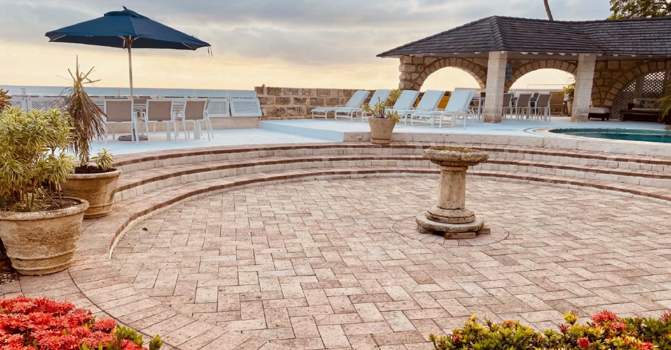 Landfall courtyard sea views